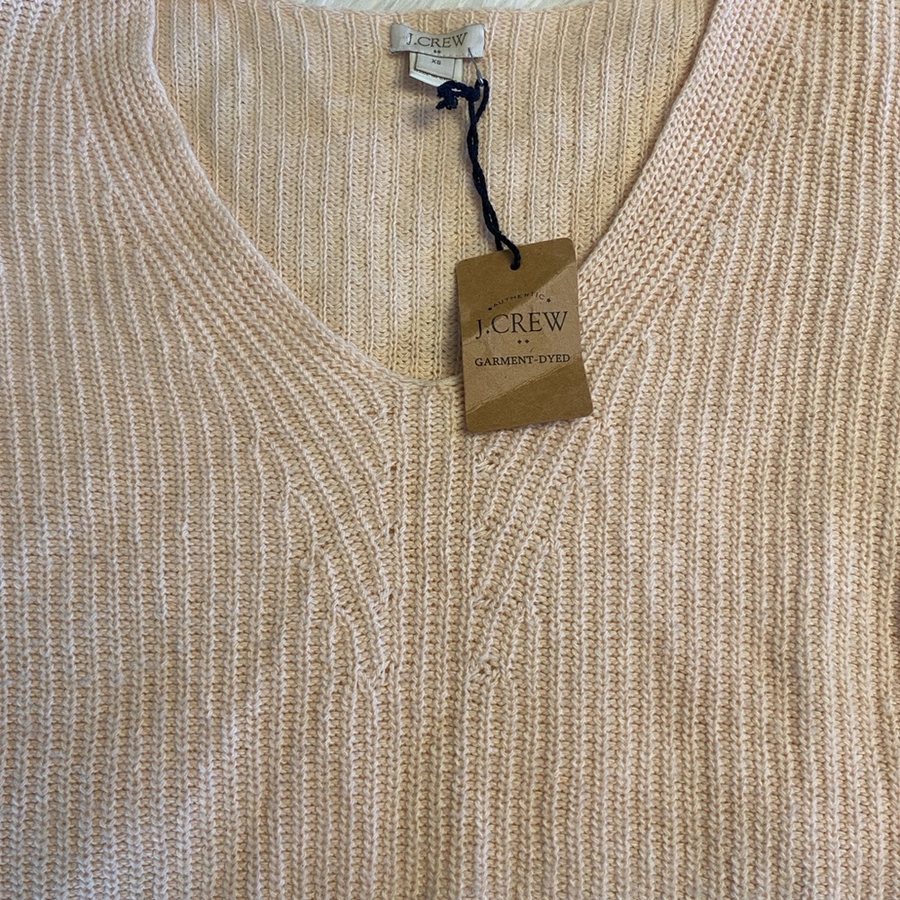 J.Crew Peach V-Neck Merino Wool Soft Relaxed Sweater Size S/M NWT - Picture 4 of 7